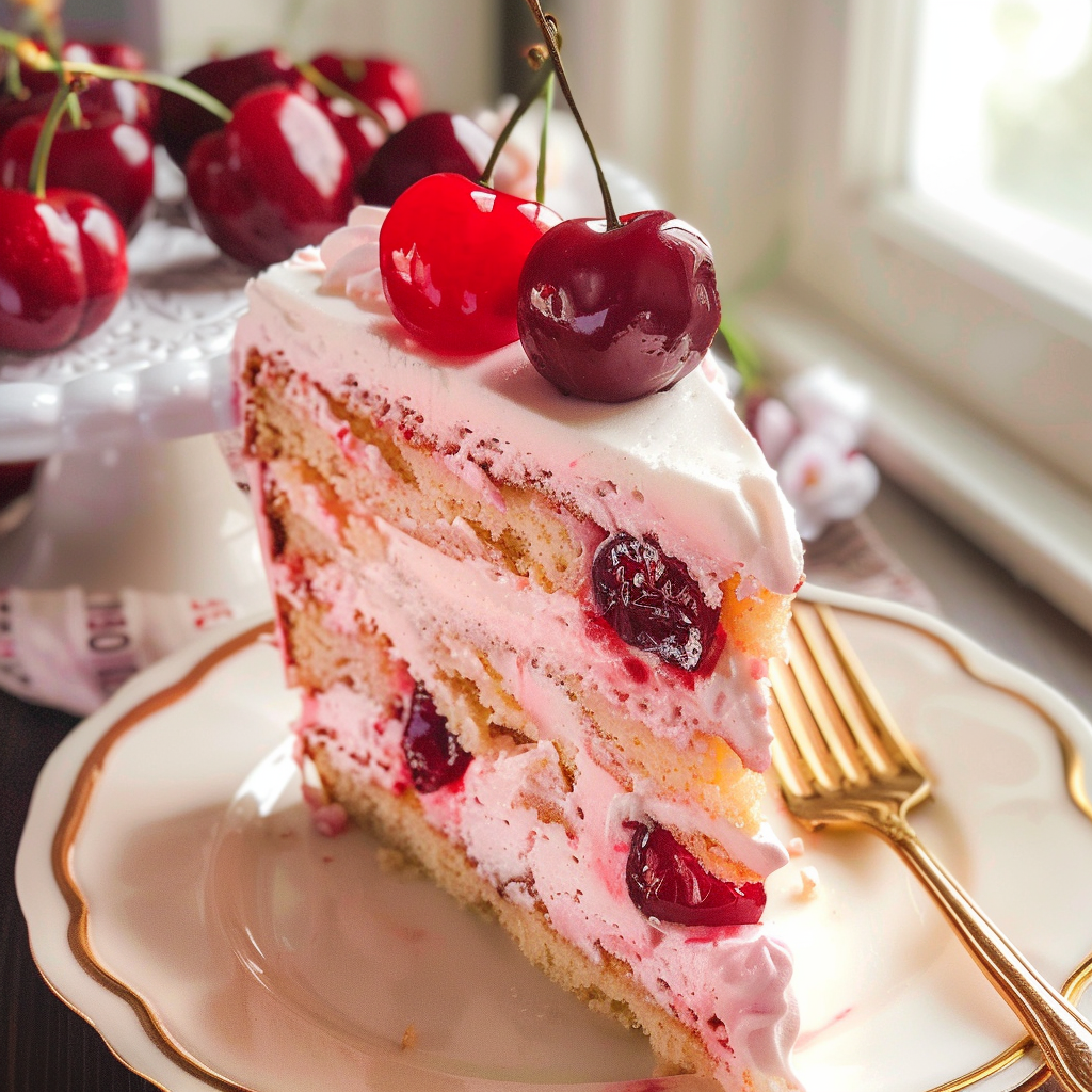 Vintage Cherry Chip Layer Cake